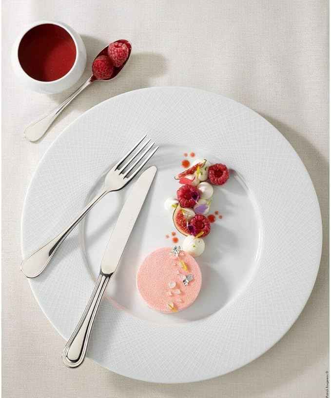 Degrenne Luxury French Cutlery Set - 5 Piece Silverware Set, Includes Forks, Spoons & Knife, Stainless Steel Flatware, Dishwasher Safe, Made in France - Verlaine Collection