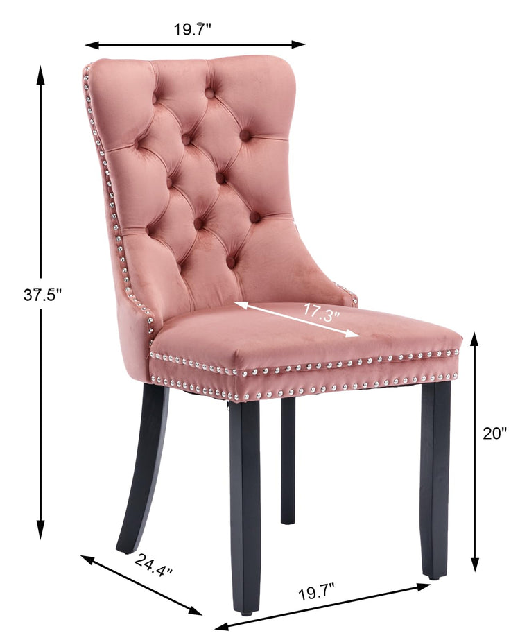 Pink Velvet Dining Chairs Set of 4 (4 Count)
