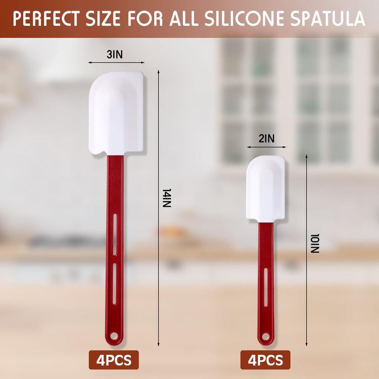 8 Pcs Rubber Spatulas Silicone Heat Resistant (8 Count)