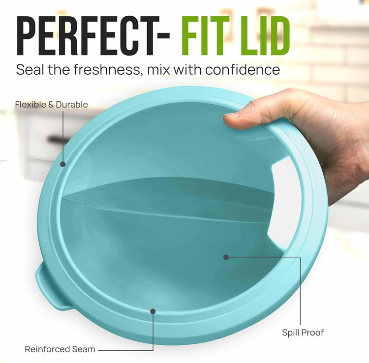 Zulay Kitchen 12 Piece Plastic Mixing Bowls with Leak-Proof Lids Set - Microwave and Freezer Safe Kitchen Mixing Bowls for Preparing, Serving and Storing - Large Nesting Bowls (Cotton Candy Ombre)
