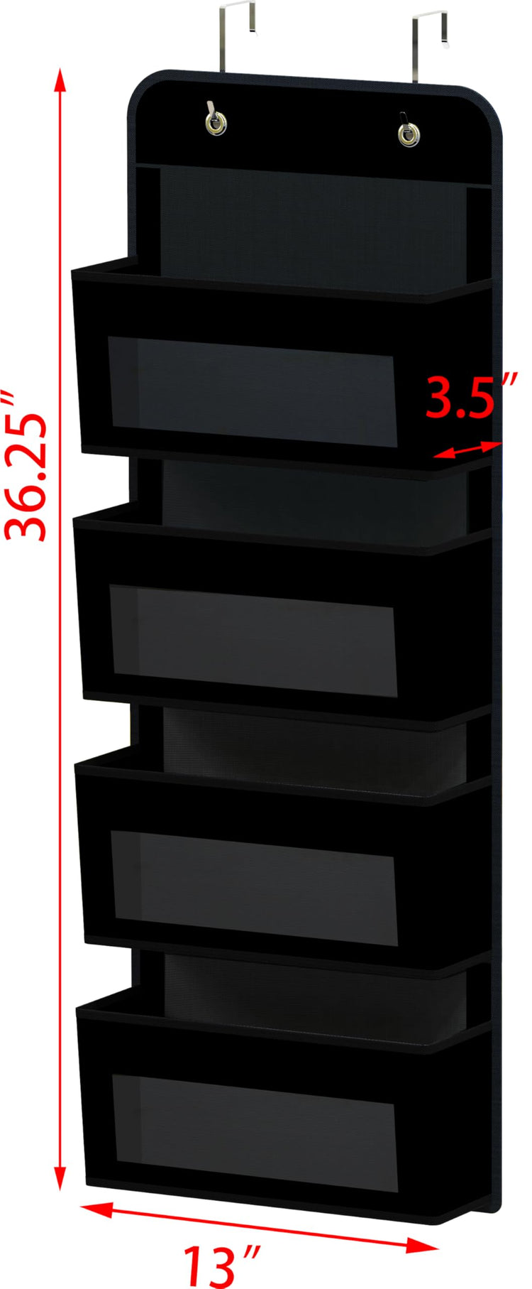 4 Clear Window Pocket Over Door Hanging Organizer