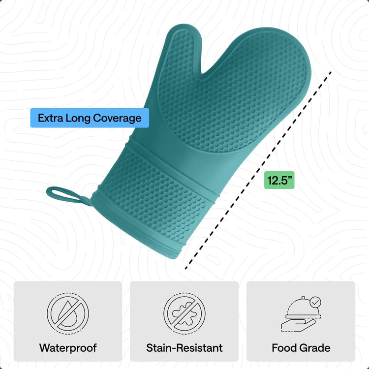 BPA Free Soft Silicone Oven Mitts (2 Count)