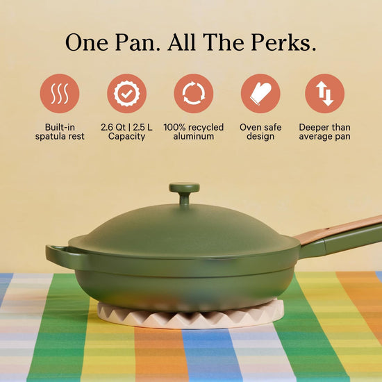 Our Place Always Pan 2.0-10.5” (2.6 Qt) Nonstick, Toxin-Free Ceramic Cookware | Patented 10-in-1 Aluminum Frying & Sauté Pan | Safe for Oven, Induction & All Cooktops up to 450°F | Sage - Nestoria