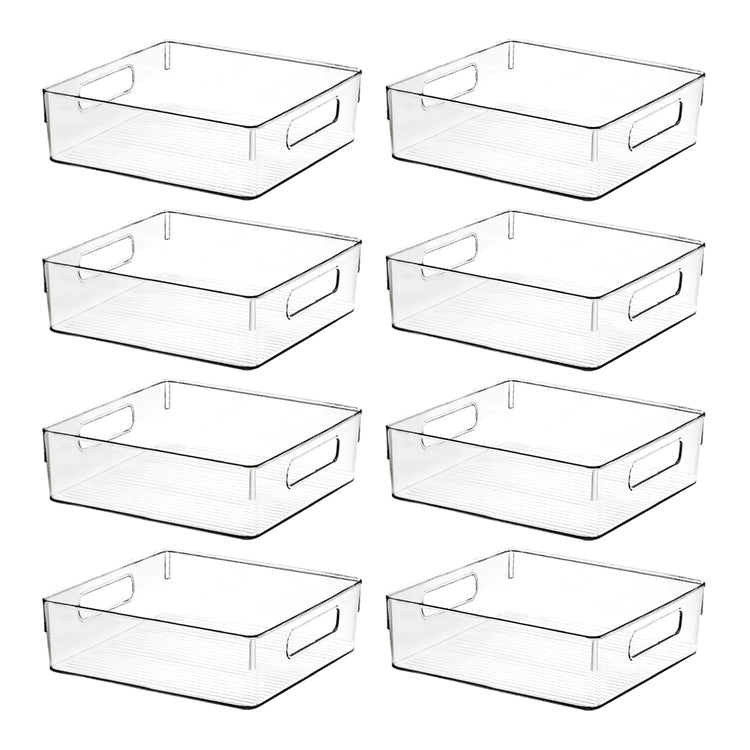 Clear Plastic Storage Bins (8 Count)