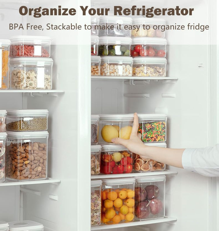 Pop Food Storage Containers Airtight Food Storage Containers Set with Lids Kitchen Pantry Organization and Storage (gray, 3x1.2Qt)