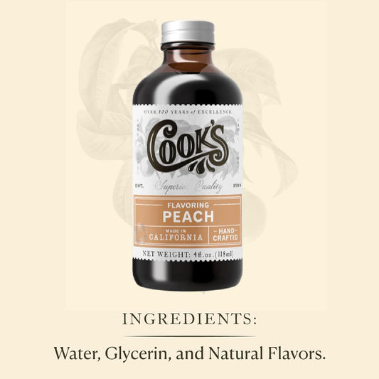 Cook's, Peach Flavoring for Baking, Preserves, Ice Cream, Jam, Cakes, 32oz - Nestoria