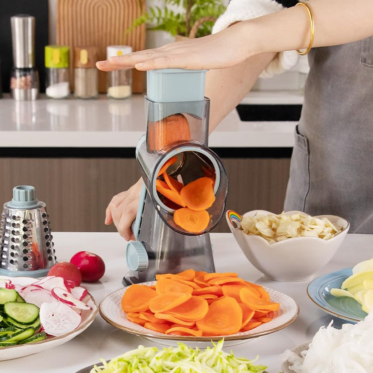 Cheese Grater Hand Crank Rotary Vegetables Shredder with Handle
