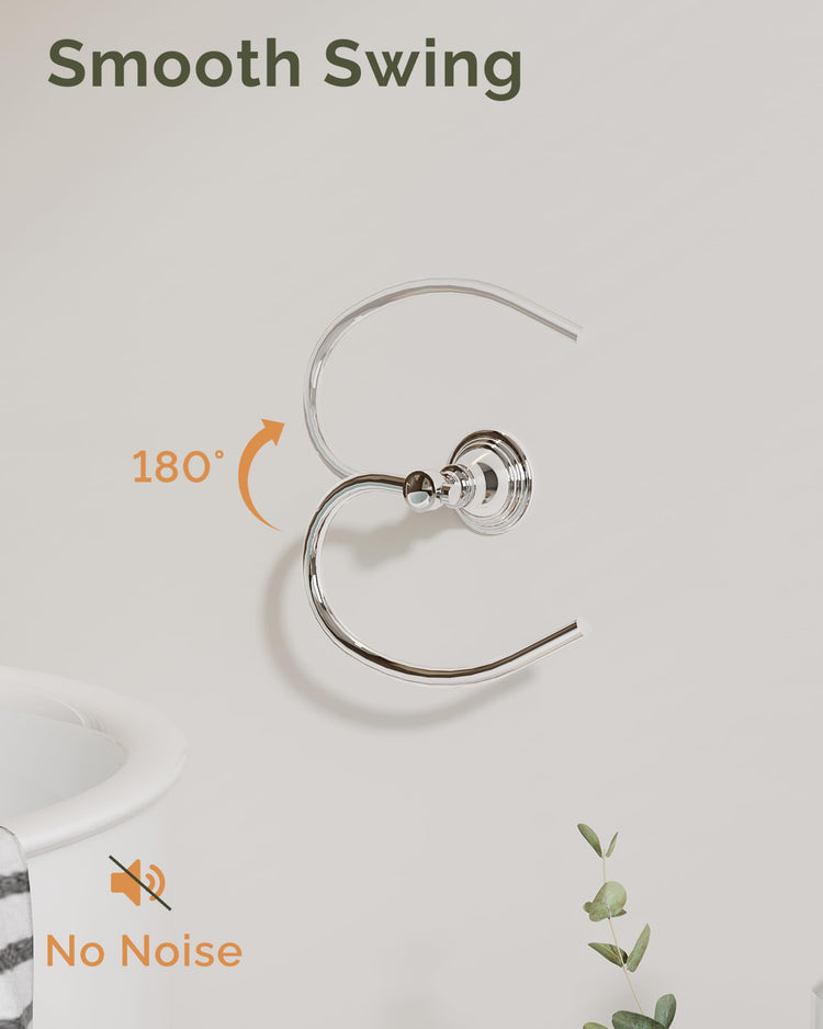 Chrome Towel Ring Wall Mounted for Bathroom