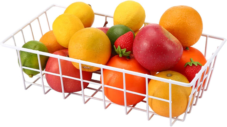 Orgneas Freezer Organizer Bins Metal Wire Storage Baskets for Upright Refrigerator Chest Freezer, Kitchen Pantry Storage and Organization for Fruit Vegetable Soda Cans Toys and Snacks, Set of 4