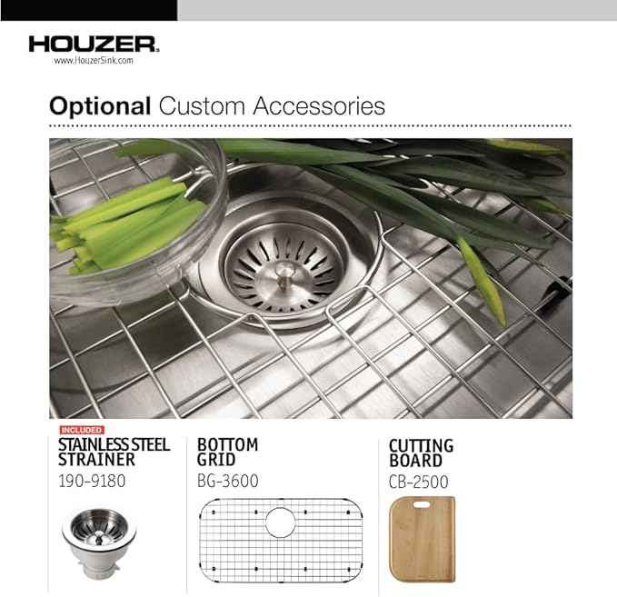 Houzer Medallion Stainless Steel Kitchen Sink - 31 Inch Undermount Single Bowl Sink, Durable & Versatile, Essential for Home & Apartment, Nested 20-Pack - MGS-3018-20
