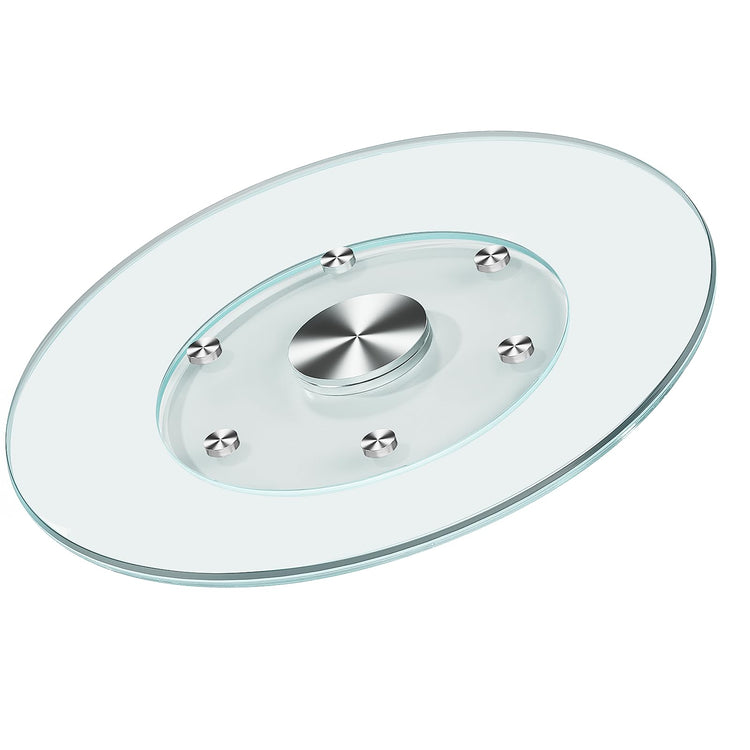 27" Large Lazy Susan for Dining Table Kitchen Glass Turntable with Aluminum Alloy Bearing