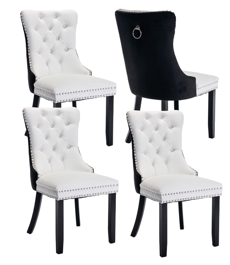 Black and White Dining Chairs Set of 4 (4 Count)
