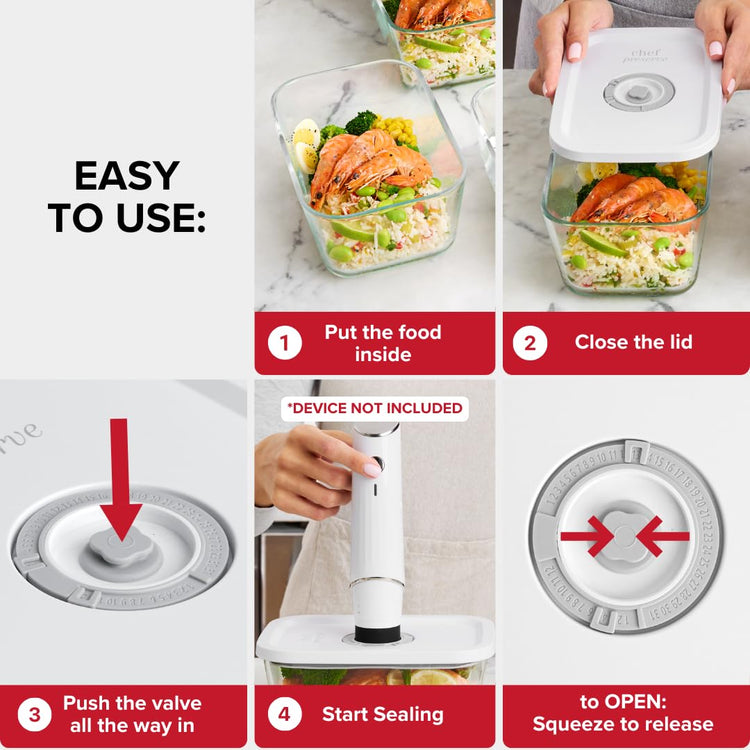 Glass Vacuum Seal Containers for Food Storage