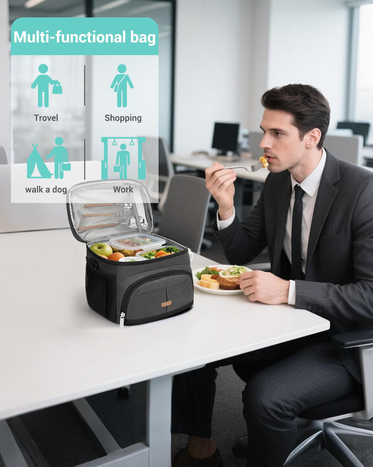 Lunch Box for Men Women Insulated Lunch Tote Cooler Bag Lunchbox