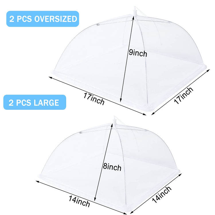 4Pcs Mesh Food Cover Tent Umbrella Pop Up Outside Outdoor Party Net