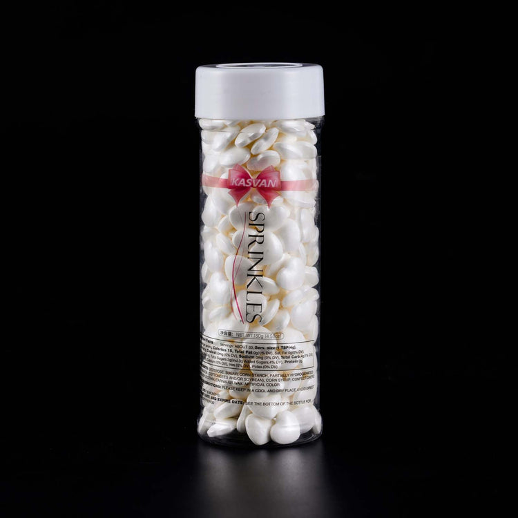 White Heart Shapes Sprinkles (4.58 Ounce)