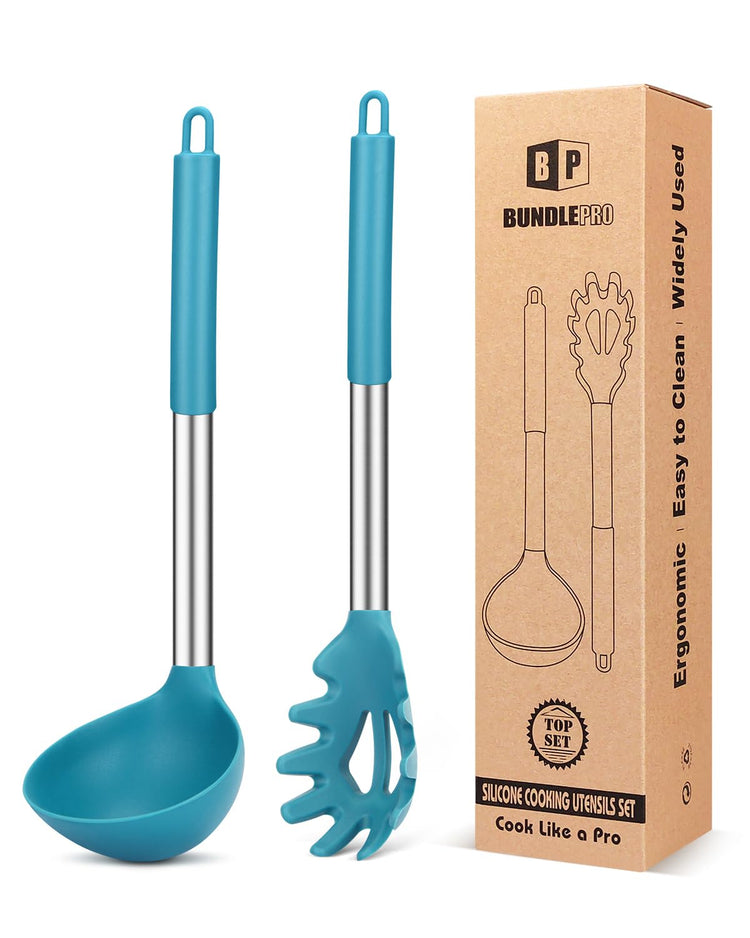 Silicone Pasta Fork and Ladle Spoon Set (2 Count)