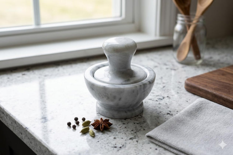 Marble Mortar and Pestle Set
