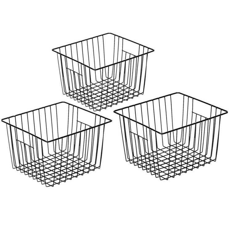 Wire Metal Basket Bin Storage Baskets Modern Farmhouse Food (3 Count)