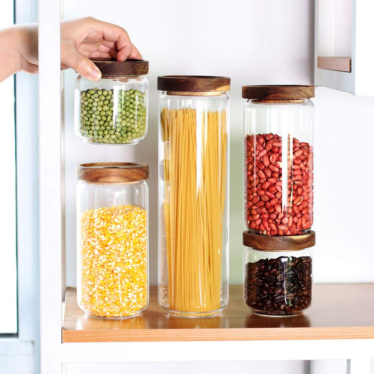 Glass Canisters Set of 5 for the kitchen