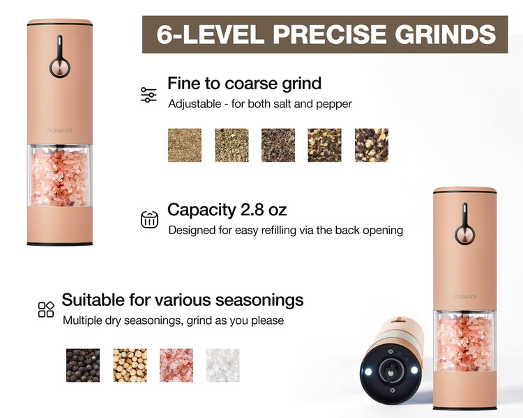 Electric Pepper Grinder and Salt Mill Set (2 Count)