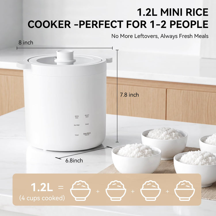 Mini Rice Cooker 2 Cup Uncooked