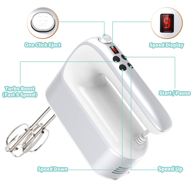 9 Speed Digital Hand Mixer Electric