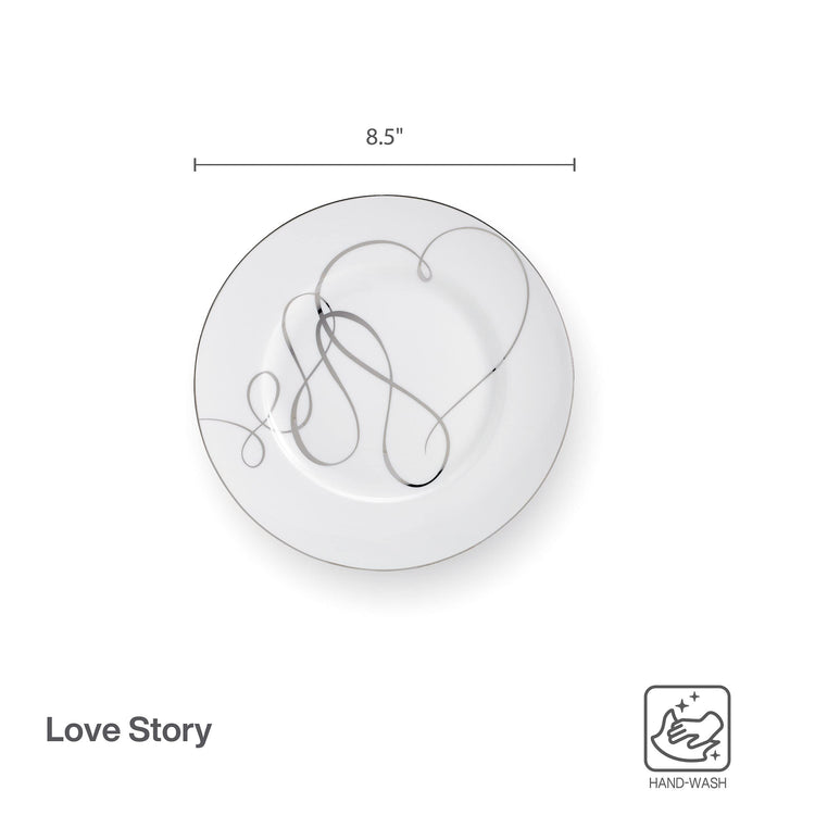 Love Story Platinum Banded Salad Plates (4 Count)