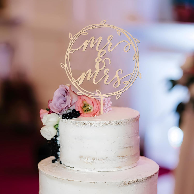 Mr & Mrs Cake Topper Wedding Cake Topper in Wood