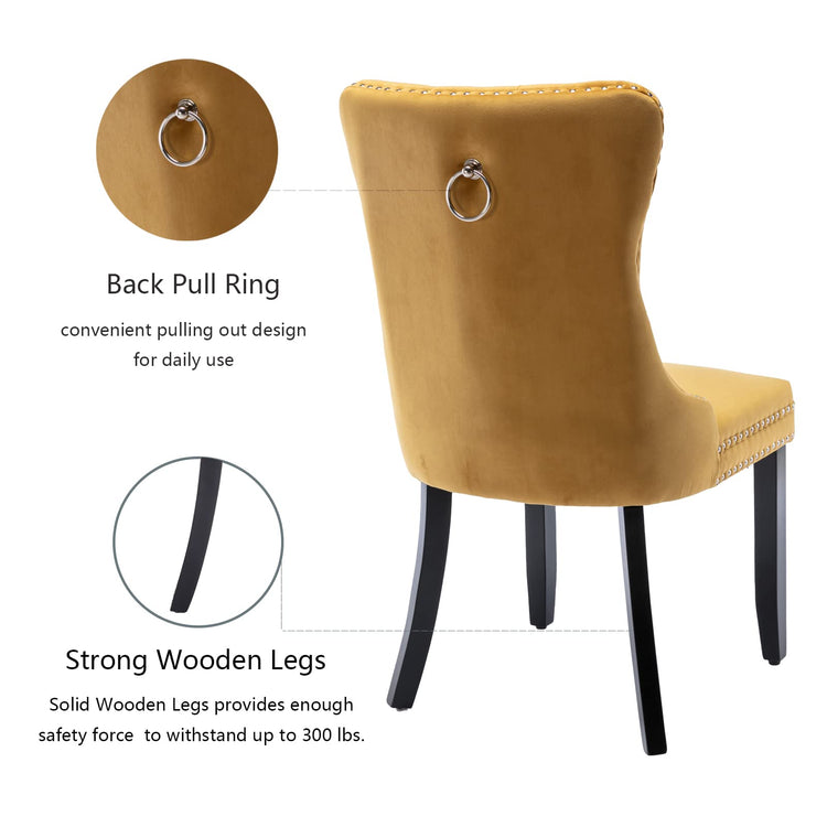Gold Velvet Dining Chairs Set of 6 (6 Count)