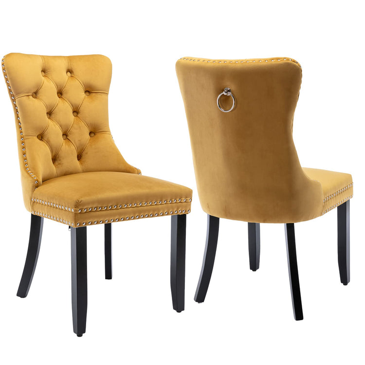 Gold Velvet Dining Chairs Set of 2 (2 Count)