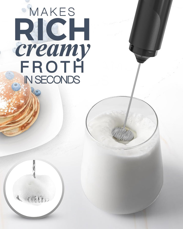 Milk Frother Handheld with Cover