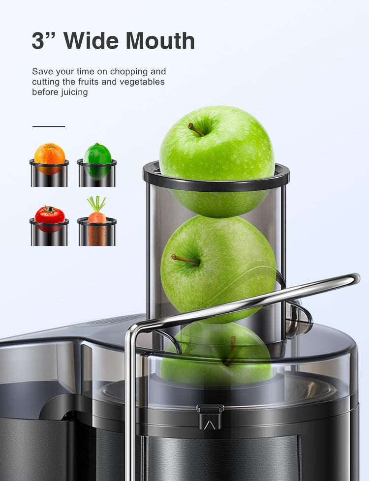 Juicer Machine 800W Centrifugal Juicer with Wide Mouth Feed Chute