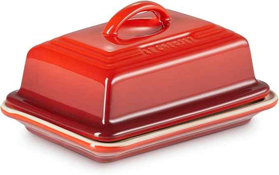Le Creuset Stoneware European Butter Dish, Cerise
