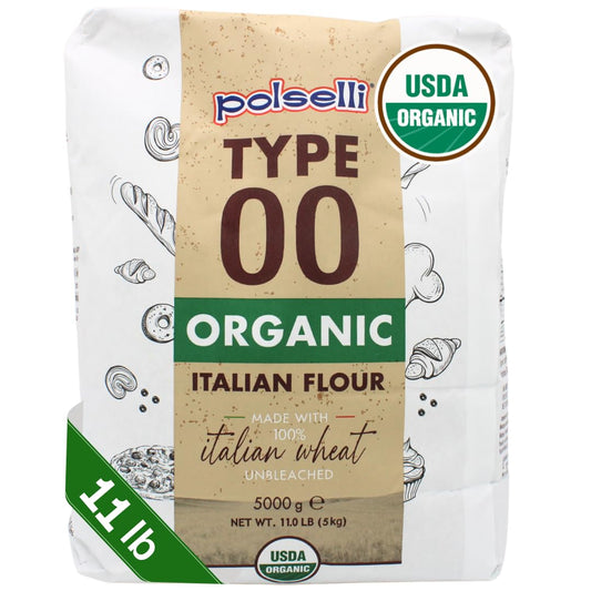 POLSELLI Organic Flour, Type 00, 100% Italian Grain, Double Zero Flour, OO Extra Fine, BIO, Neapolitan Italian Pizza, Bread, Pasta, All Natural, Unbleached, All-Purpose Flour, Unbromated, No Additives - Nestoria