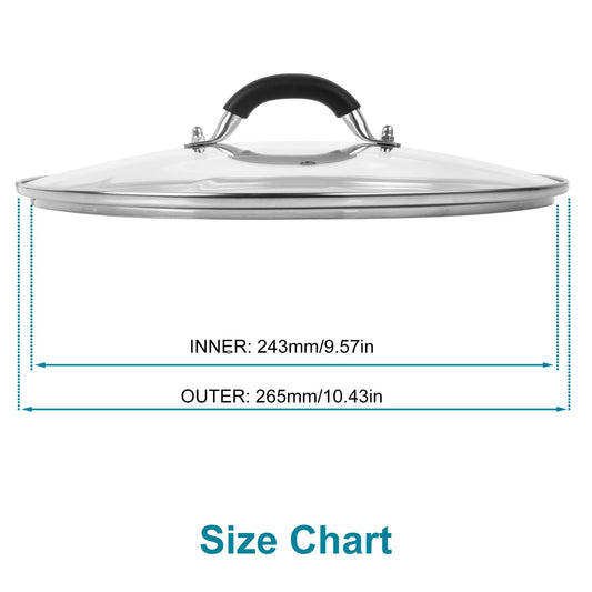 10.25 Inch Tempered Glass Lid for Lodge Skillets