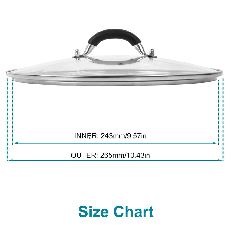 10.25 Inch Tempered Glass Lid for Lodge Skillets