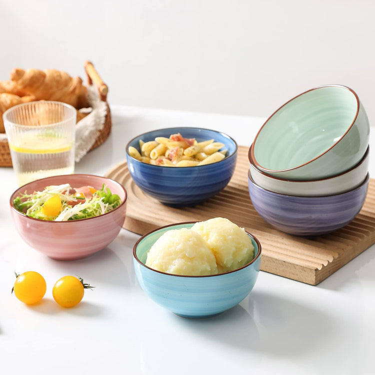 Ceramic 24 Oz Cereal Bowls Set (6 Count)