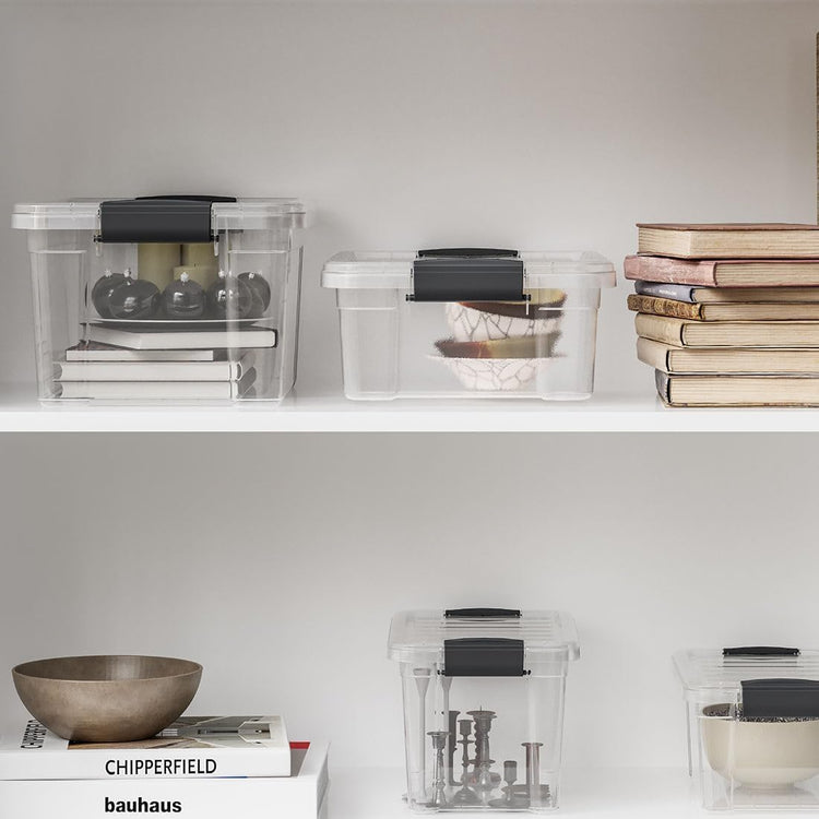 4.5 Quart Clear Plastic Storage Containers with Lids (4 Count)