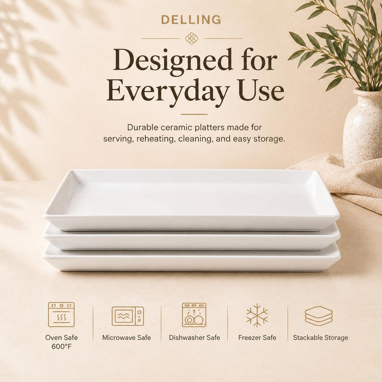 16 Inch Large Serving Platters Set of 3 (3 Count)