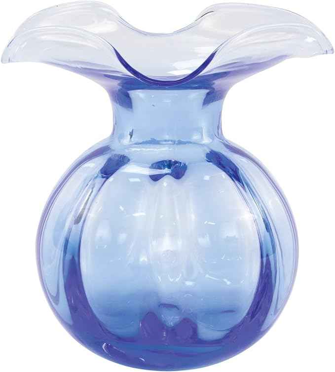 Vietri Hibiscus Collection Italian Mouthblown Glass Vases (Medium, Cobalt)