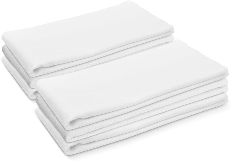 DG Collections Terry Dish Towels, 100% Cotton Kitchen Towels, Set of 6 (18x28 inch) Hand Towels - 400 GSM, Absorbent Terry Cloth Dish Towels for Kitchen, Soft Tea Towels - White Color - Nestoria