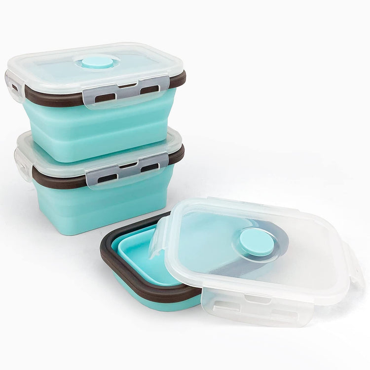 3piece Collapsible Food Storage Containers with Lids (3 Count)