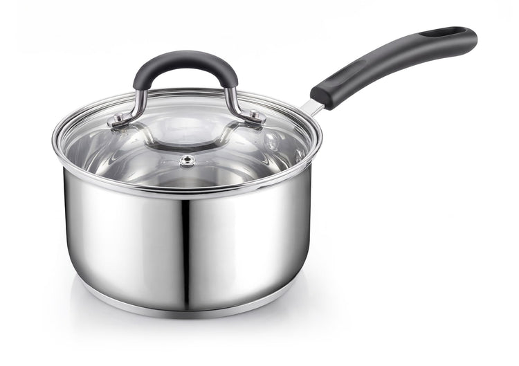 Professional 3 Quart Stainless Steel Saucepan with Lid