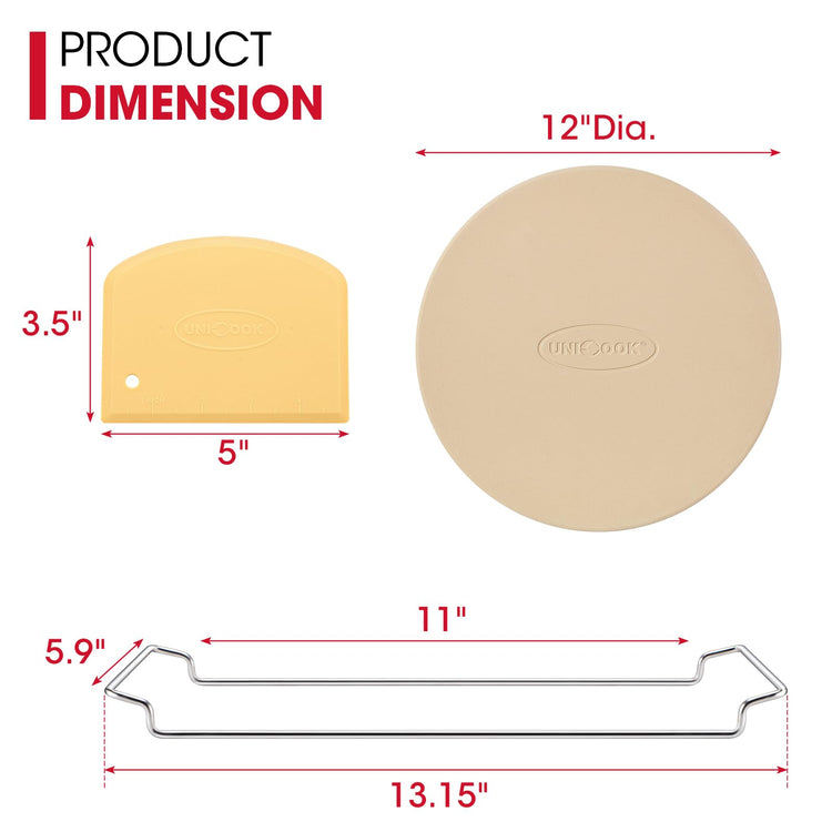 12 Inch Round Pizza Stone for Oven and Grill