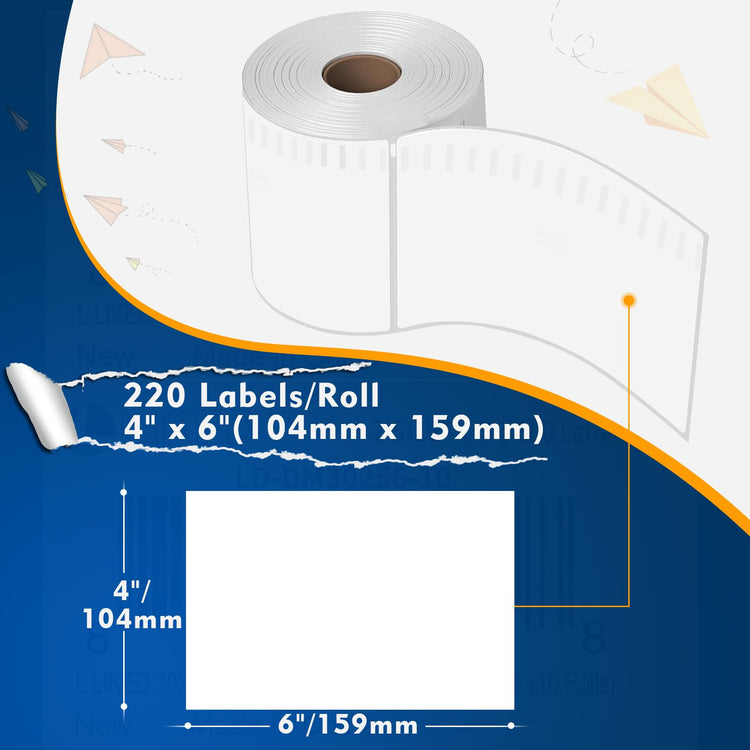 3300 4"x 6" Thermal Shipping Labels Replacement for DYMO 1744907 (3300 Count)