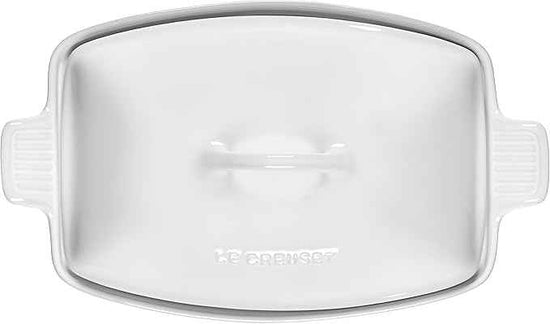 Le Creuset Heritage Stoneware Deep Baker with Lid, 4.5 qt., White