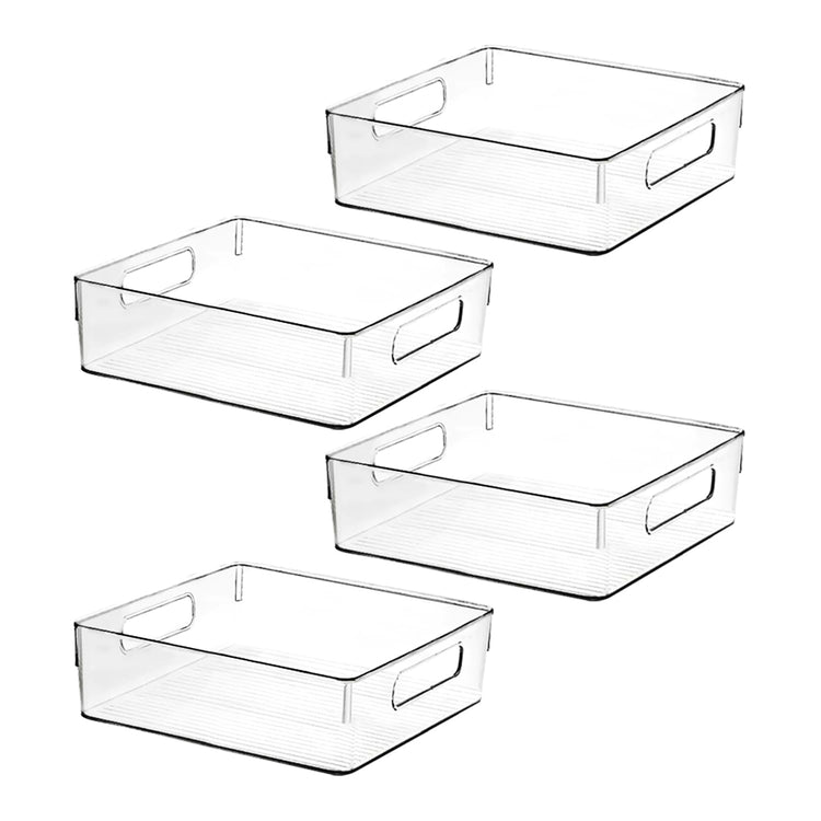 Clear Plastic Storage Bins (4 Count)