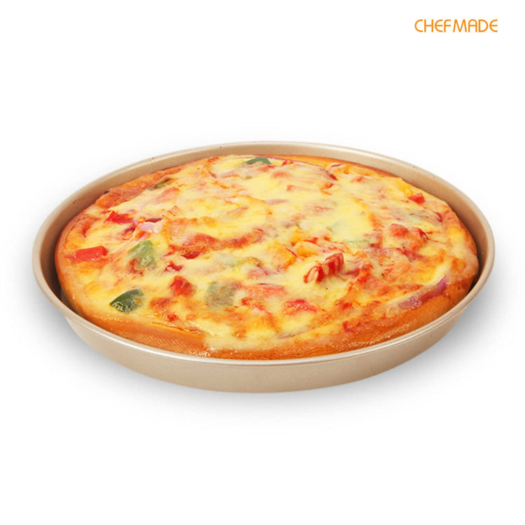 Pizza Pan, 9-Inch Non-Stick Pancake Bakeware for Oven Baking (Champagne Gold)