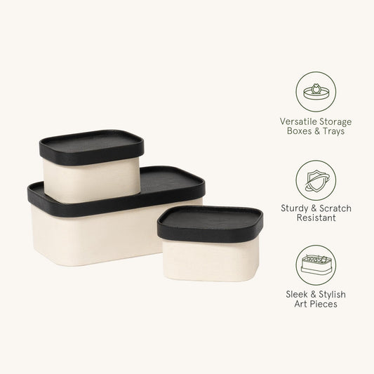 Decorative Storage Boxes with Lids (3 Count)